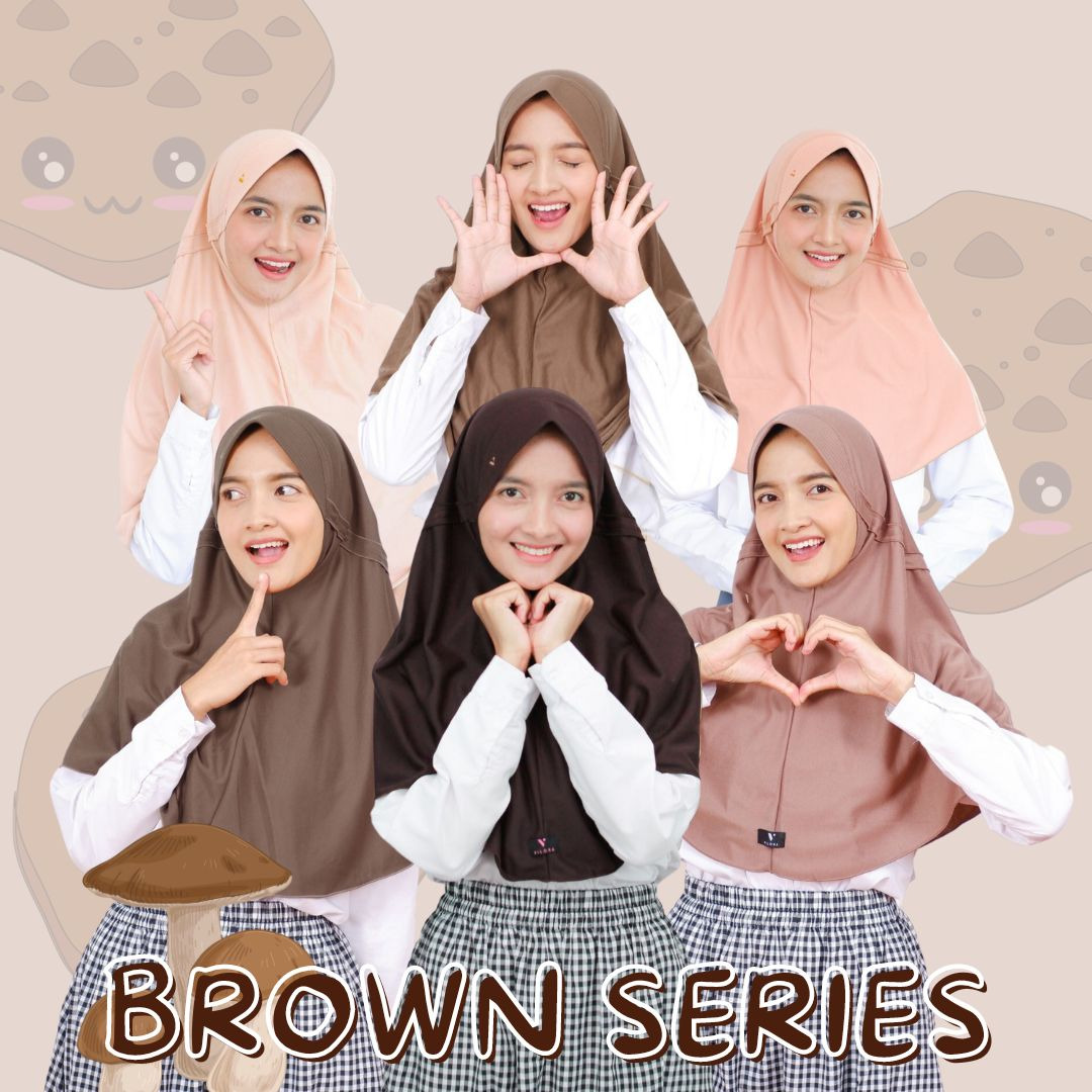 VILORA - KERUDUNG SEKOLAH SERUT BROWN SERIES