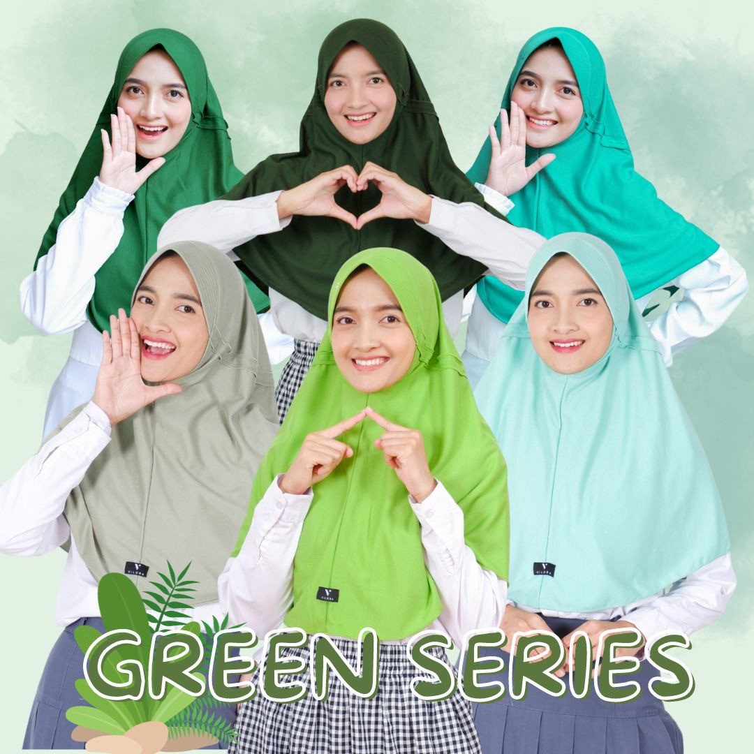 VILORA - KERUDUNG SEKOLAH SERUT GREEN SERIES