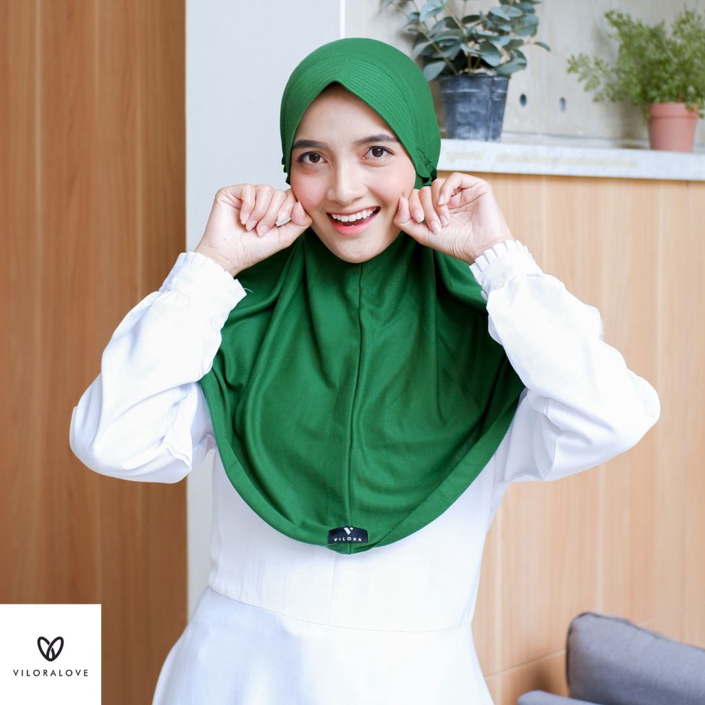 VILORA - JILBAB ANAK WARNA HIJAU TUA MADRASAH