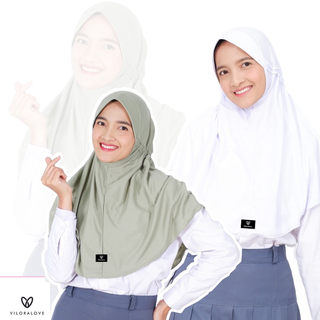 Vilora - Kerudung Sekolah Serut 1 (Kerudung Instan)
