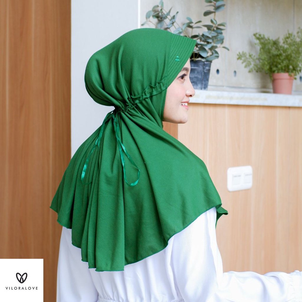 VILORA - JILBAB ANAK WARNA HIJAU TUA MADRASAH