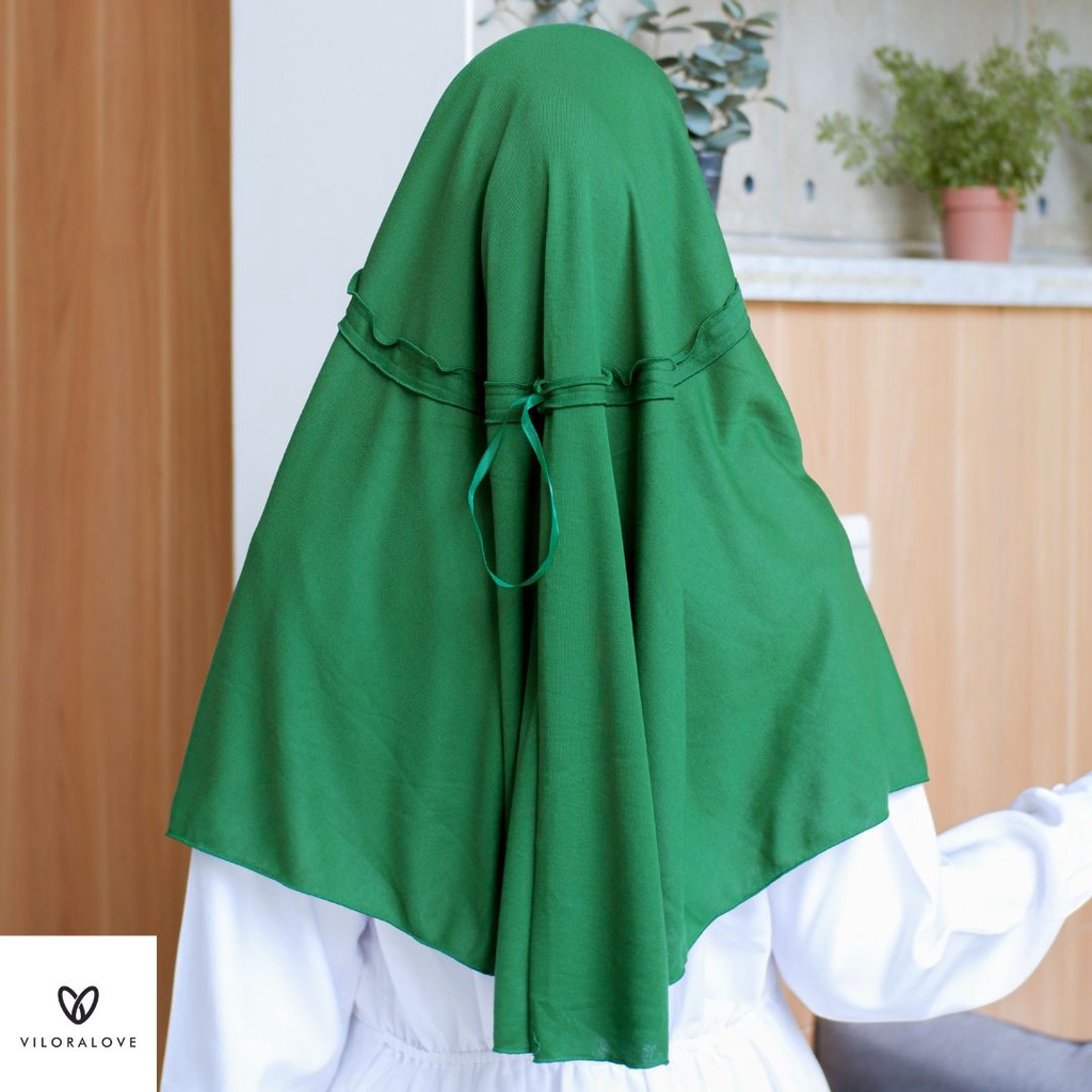 VILORA - JILBAB ANAK WARNA HIJAU TUA MADRASAH