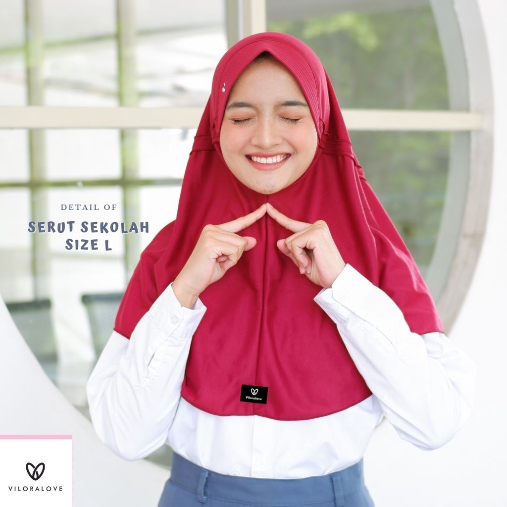 Vilora - Kerudung Sekolah Serut 1 (Kerudung Instan)