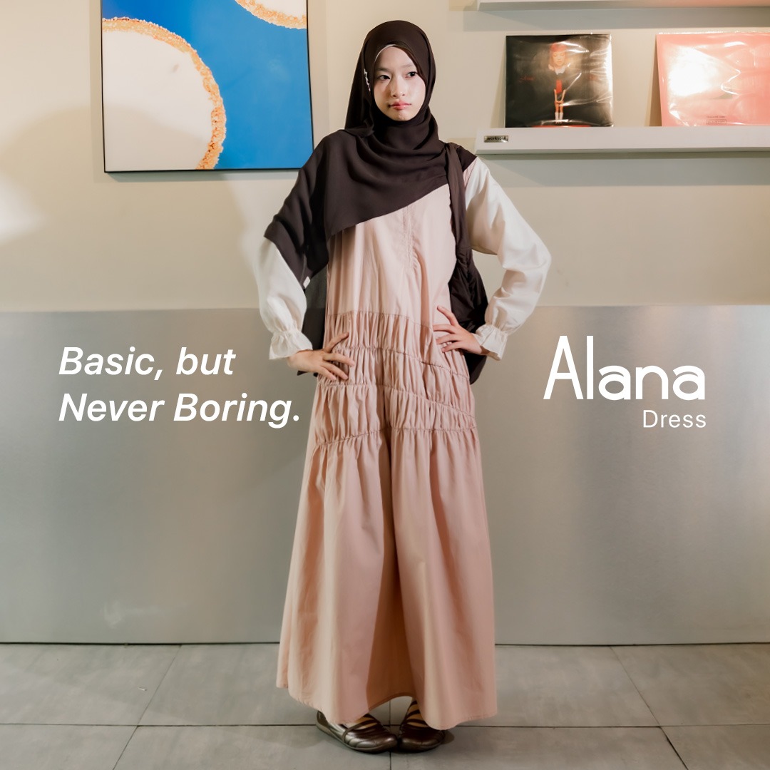JILBRAVE Alana Dress Poplin Gamis Casual Korean Style