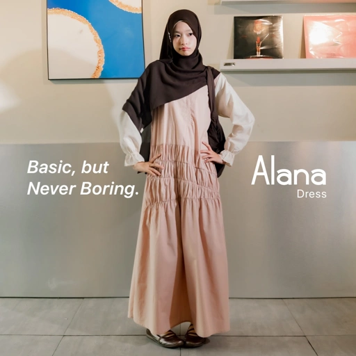JILBRAVE Alana Dress Poplin Gamis Casual Korean Style