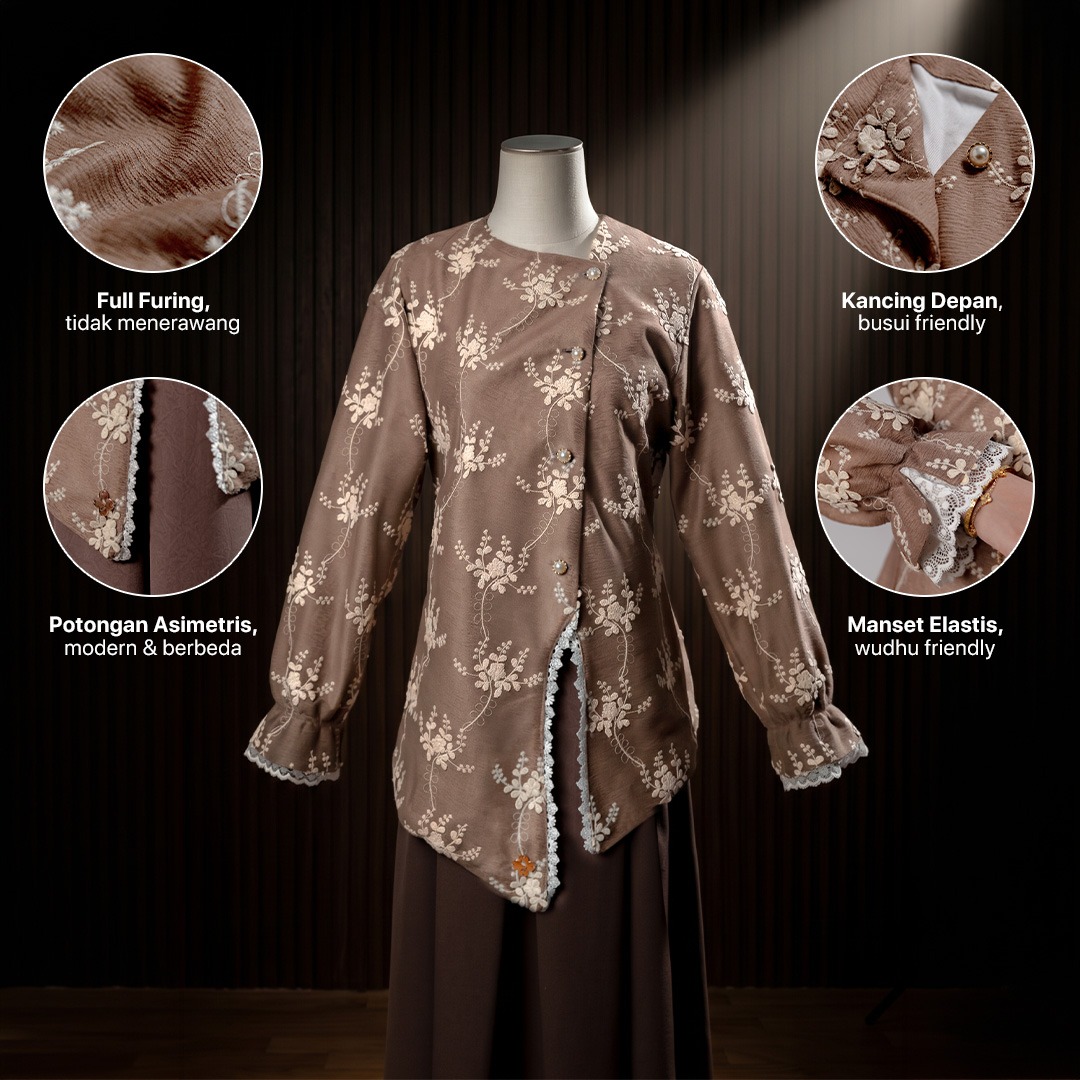 JILBRAVE Signature Nadleine Set Outer Sleeveless Dress Raya 2 in 1 Exclusive Veil Silk