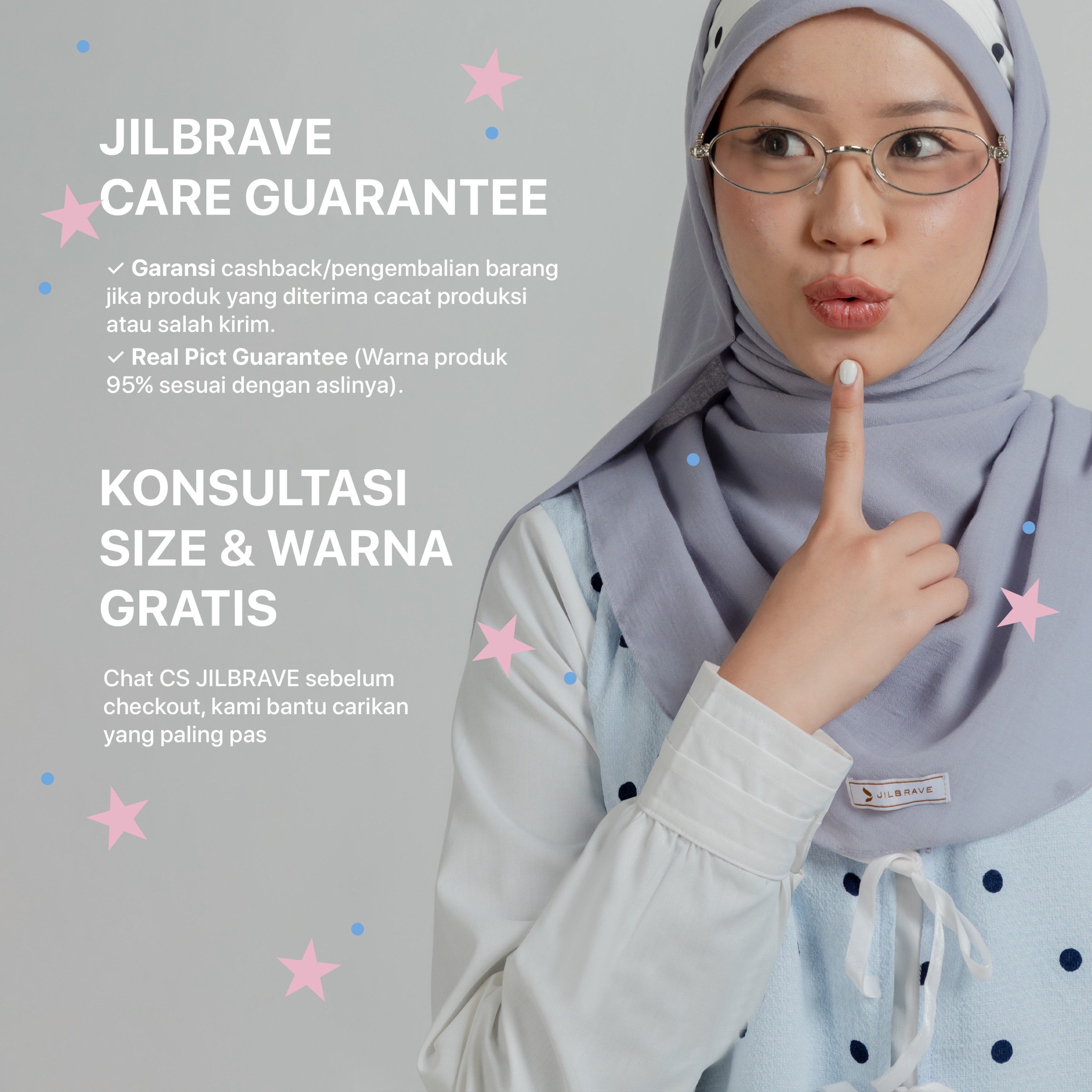 JILBRAVE Gia Dress - Gamis 3in1 Motif Polkadot Vest Menyatu