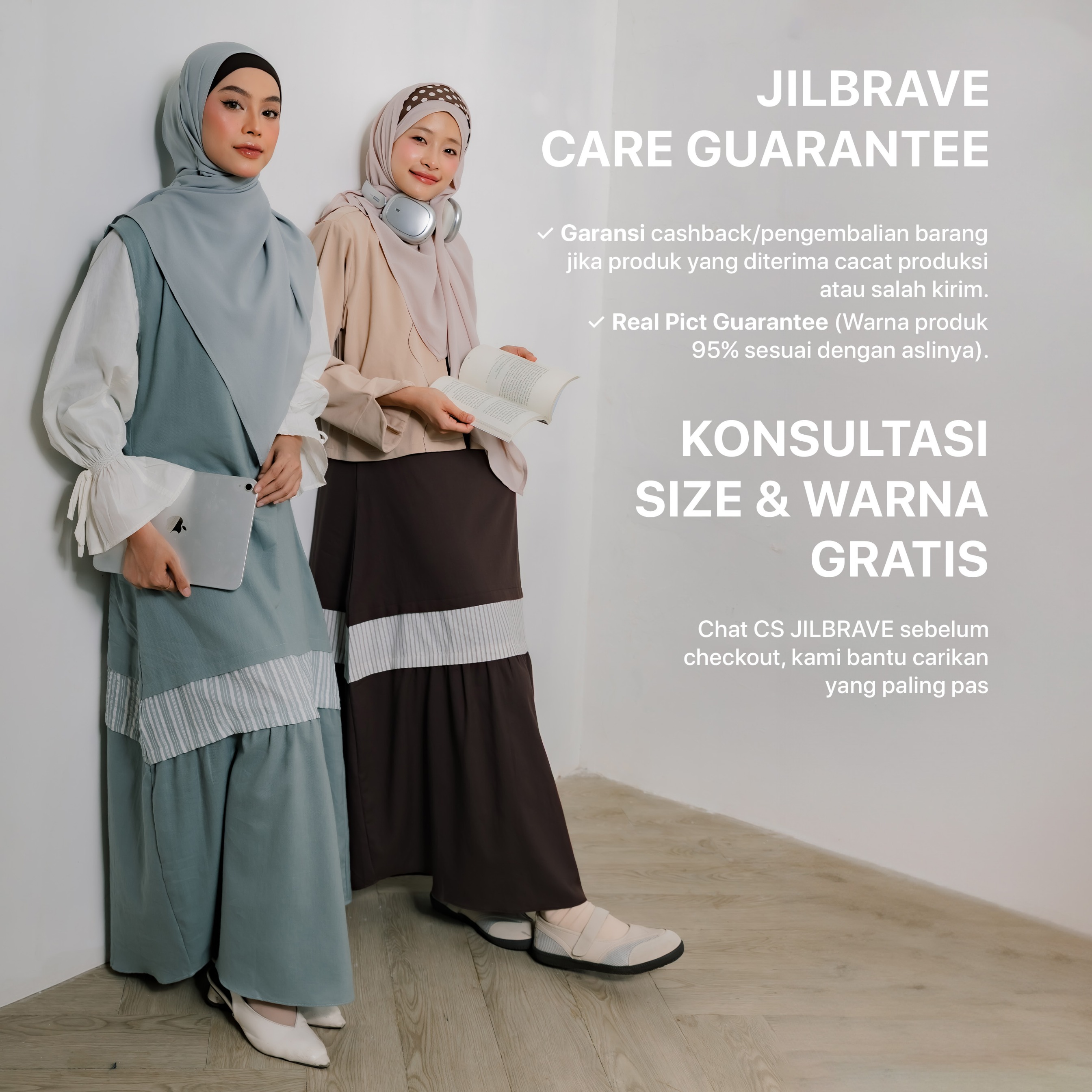 JILBRAVE Yeori Sleeveless Dress Cotton Inner Long Dress Tanpa Lengan Loose Fit Busui Friendly