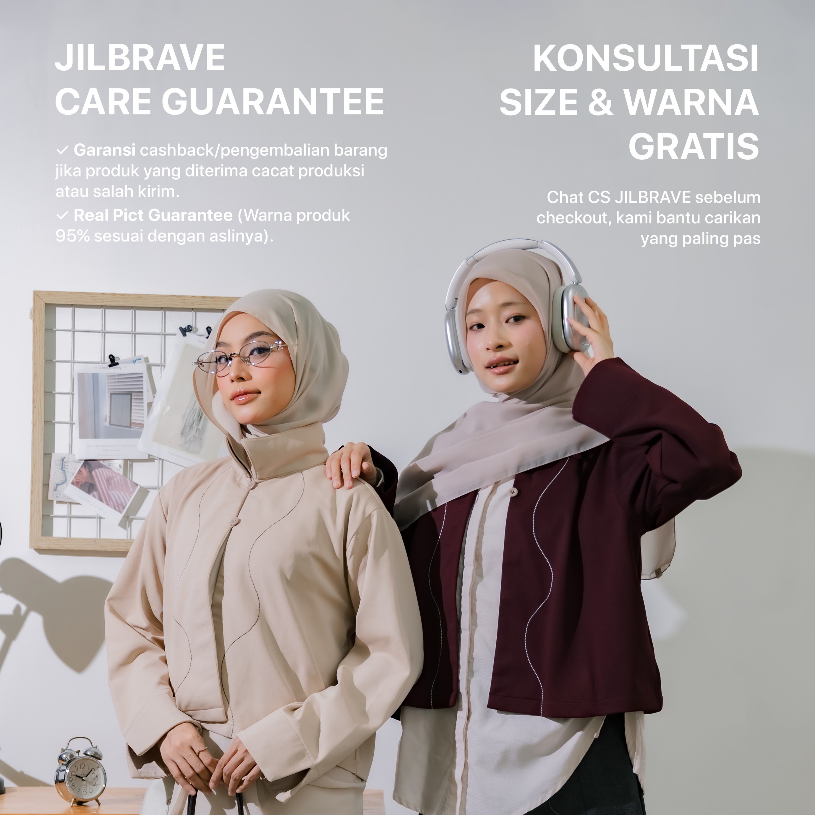 JILBRAVE Sunny Outer Cropped Blazer Muslimah Boxy Cut Casual Semi Formal
