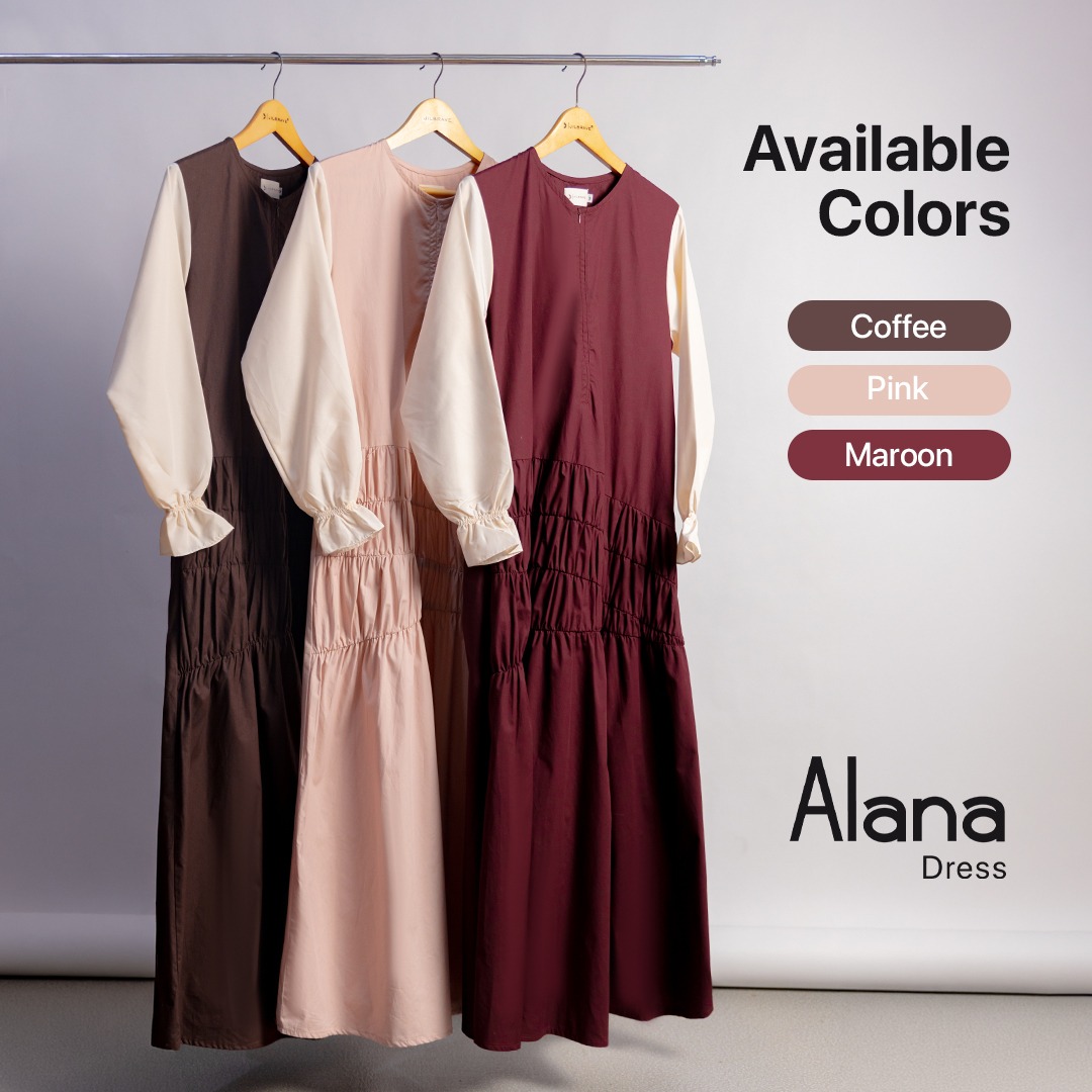 JILBRAVE Alana Dress Poplin Gamis Casual Korean Style