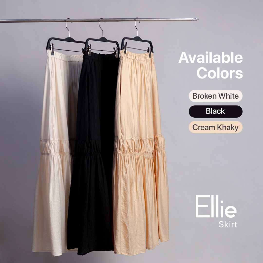 JILBRAVE Ellie Skirt Rok A Line Panjang Wanita Flowy Casual Semi Formal