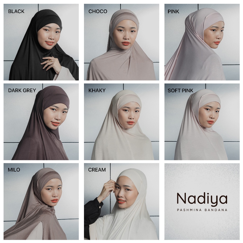 Nadiya Pashmina Bandana Instant Modal Stretch Anti Geser Hijab Instan Wudhu Friendly