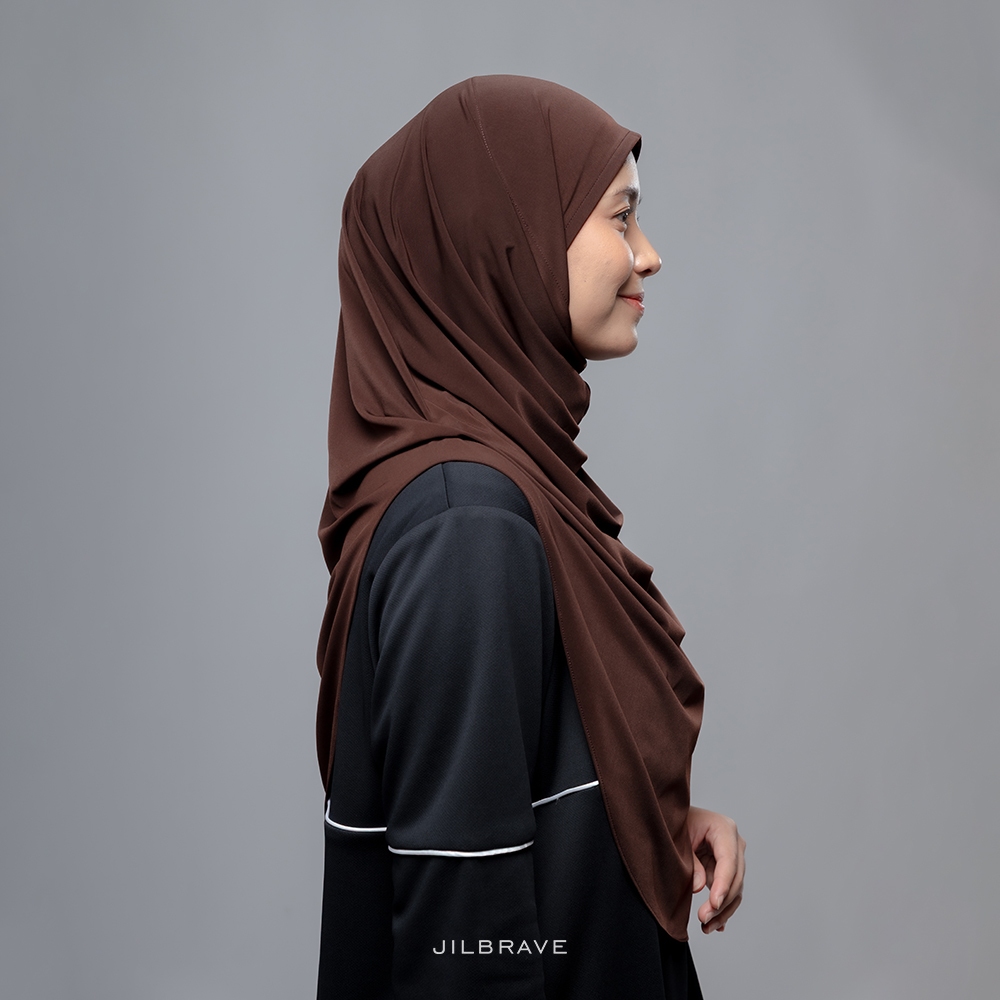 JILBRAVE Dania Instant Hijab Kerudung Bergo Oval Jersey Syar'i Curve Malay