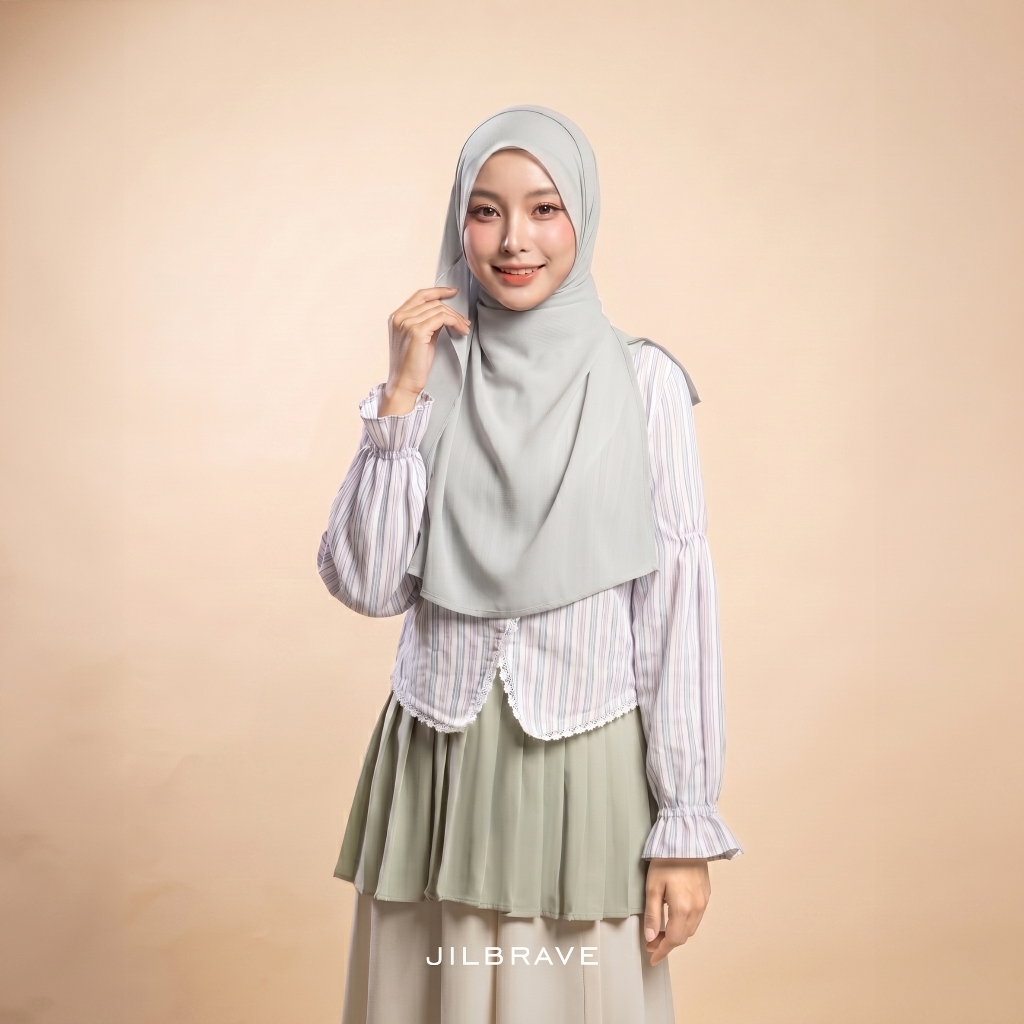Zaney Blouse Stripe Shirt Feminine Korean Style