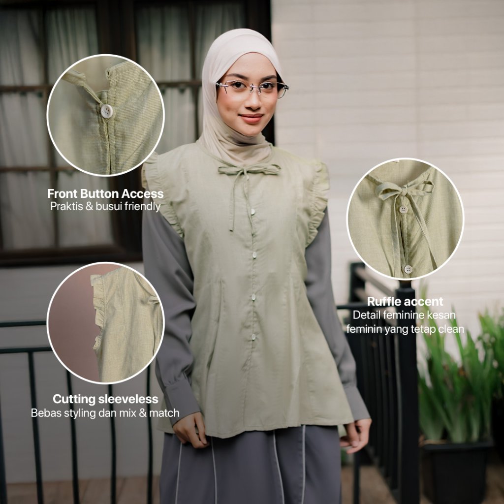 JILBRAVE Alifya Sleeveless Top Cotton 2-in-1 Inner Outer Feminine