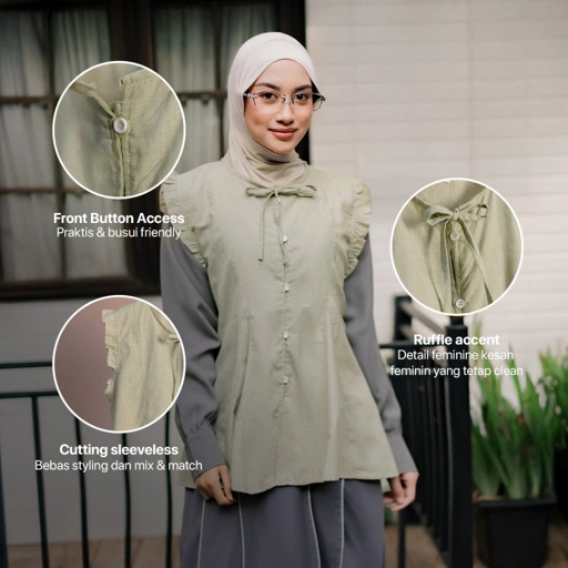 JILBRAVE Alifya Sleeveless Top Cotton 2-in-1 Inner Outer Feminine