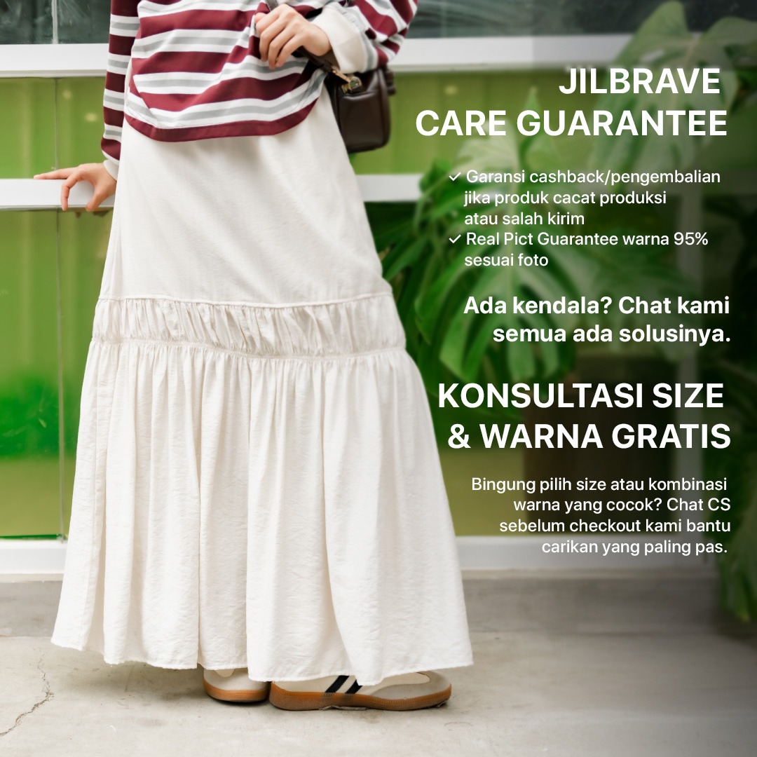 JILBRAVE Ellie Skirt Rok A Line Panjang Wanita Flowy Casual Semi Formal