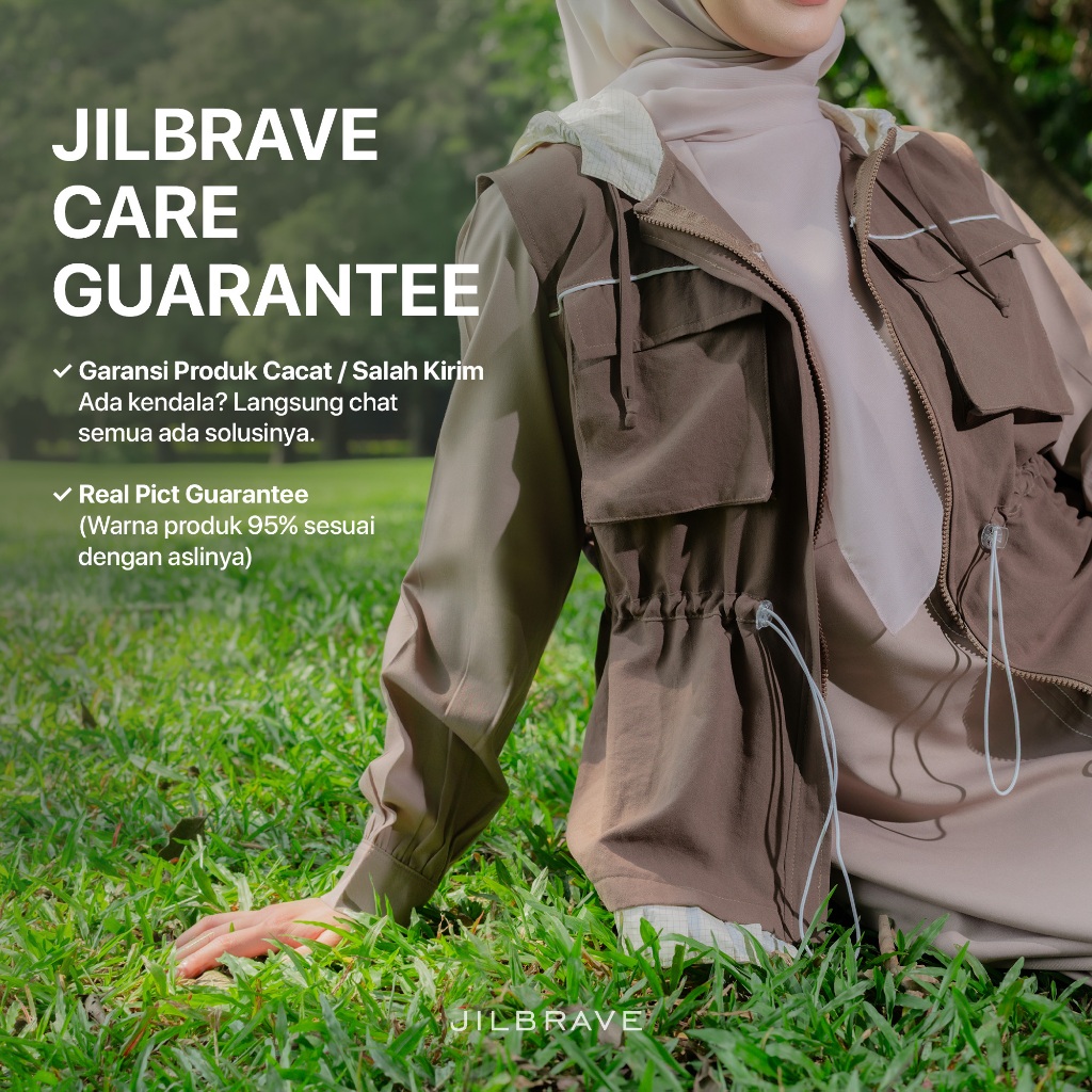 JILBRAVE Naftaly Dress - Gamis Outdoor Sporty Set Outer Hoodie Baju Muslimah Casual Premium