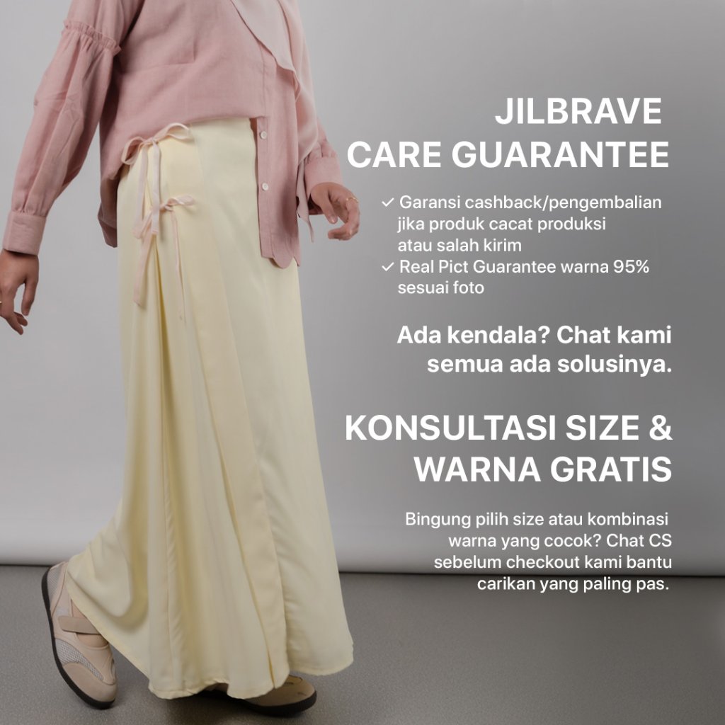 JILBRAVE Ashki Skirt Rok A Line Wrinkle Free Casual Formal Kerja Kampus