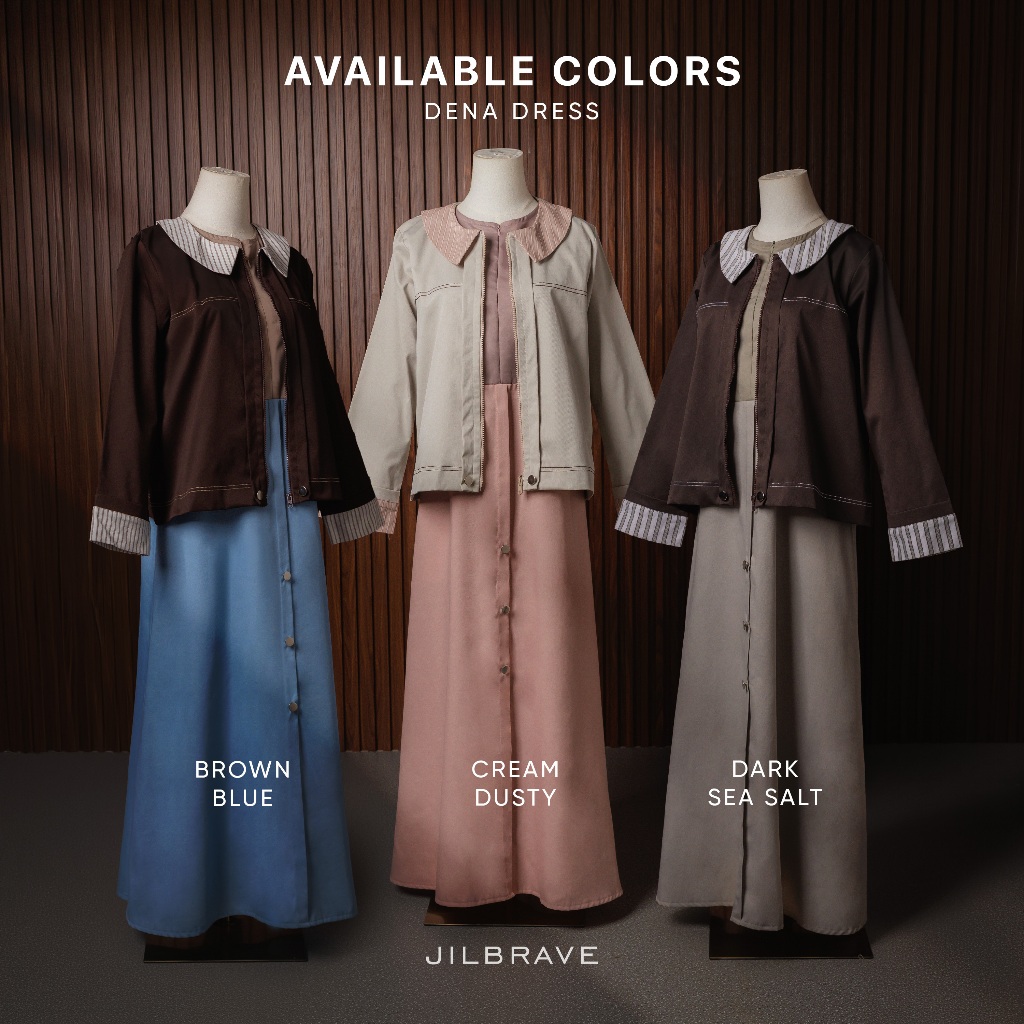 Dena Dress 2 in 1 Set Outer Gamis Wanita Boyish Casual Daily