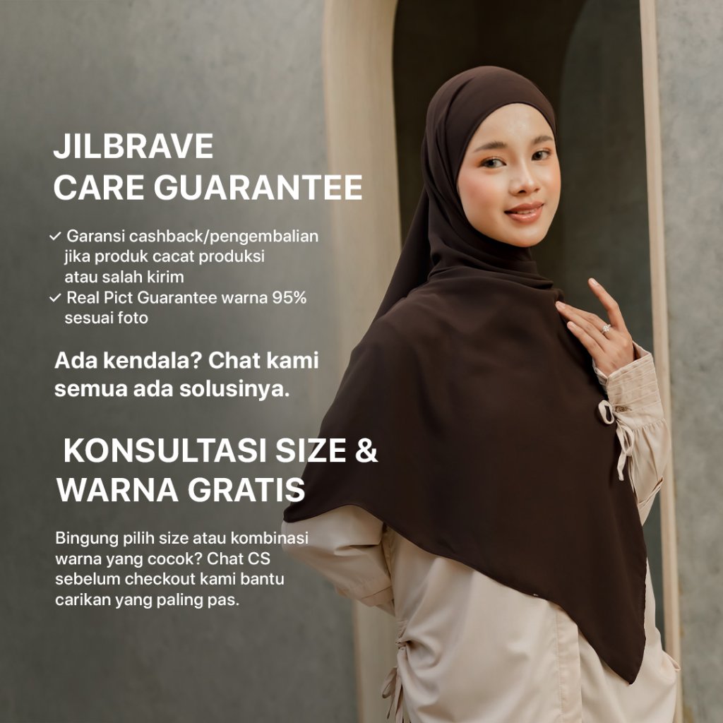 JILBRAVE Xavia Anti UV Hijab Pashmina Semi Instan Inner Bandana Adem
