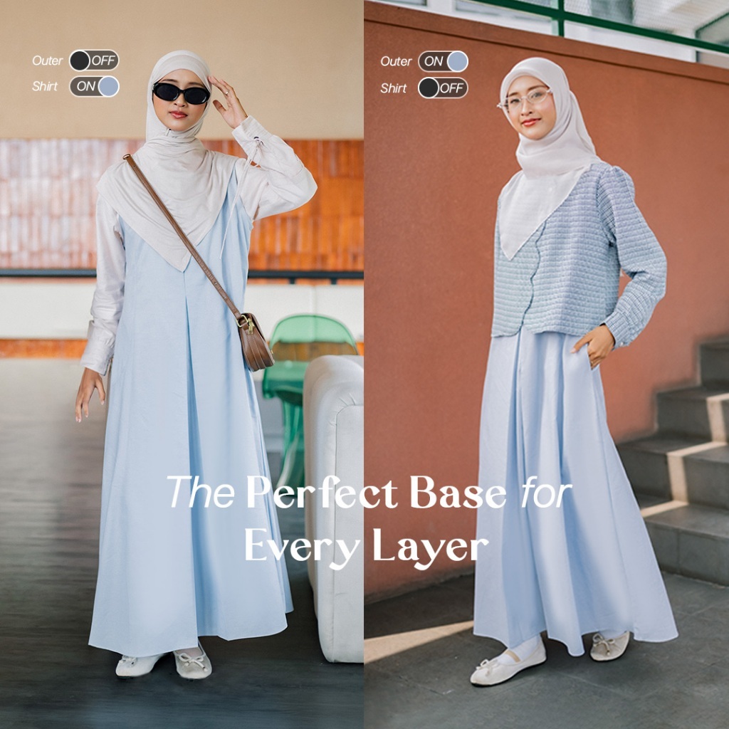 JILBRAVE Visya Sleeveless Dress Cotton Inner Long Dress Tanpa Lengan Polos Busui Friendly