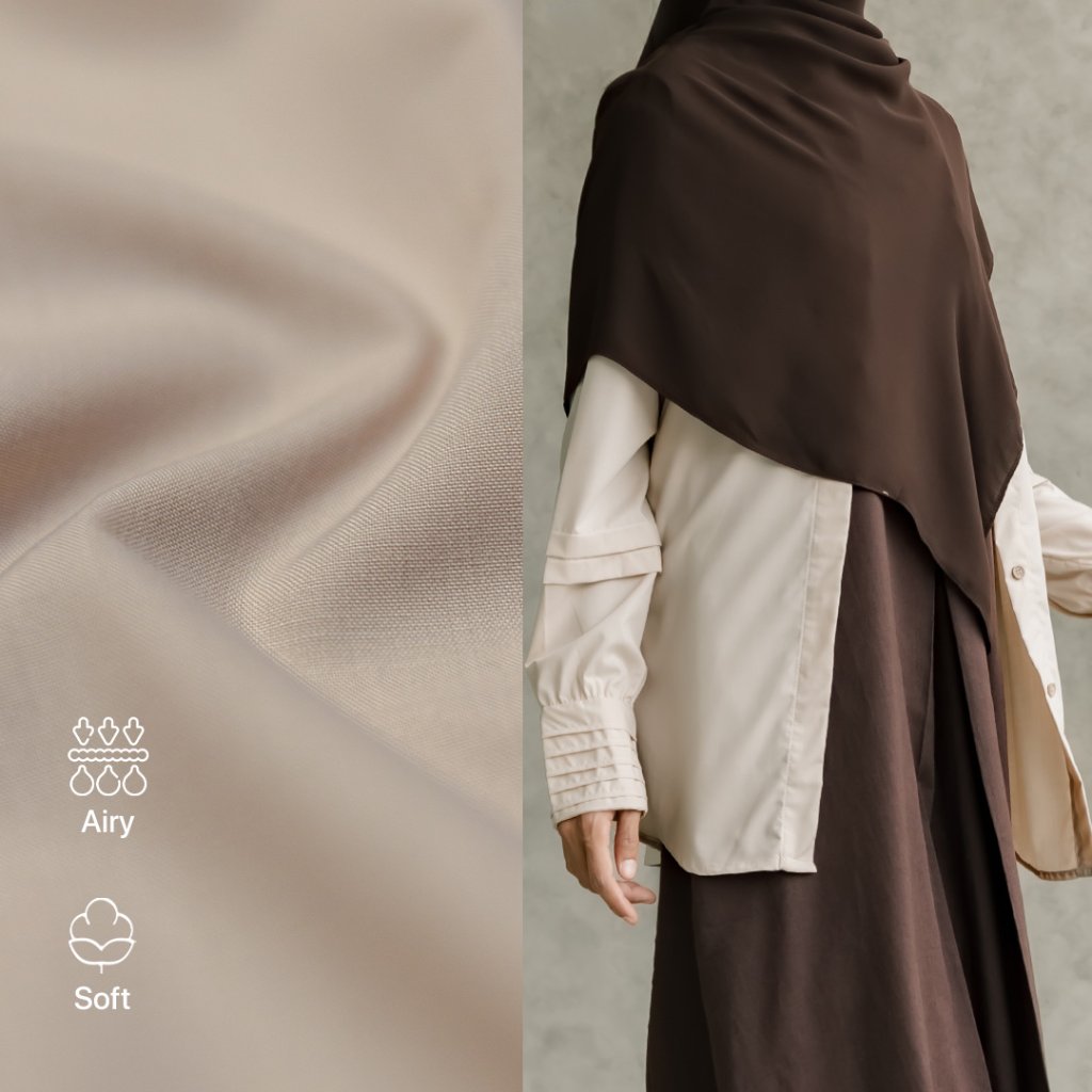 JILBRAVE Camelia Blouse Kemeja Wanita Polos Cotton Lengan Balon Modest Semi Formal Kerja Kuliah