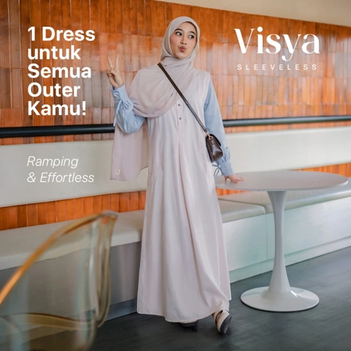 JILBRAVE Visya Sleeveless Dress Cotton Inner Long Dress Tanpa Lengan Polos Busui Friendly