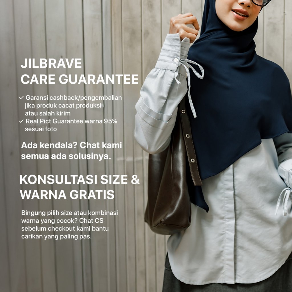 JILBRAVE Camelia Blouse Kemeja Wanita Polos Cotton Lengan Balon Modest Semi Formal Kerja Kuliah