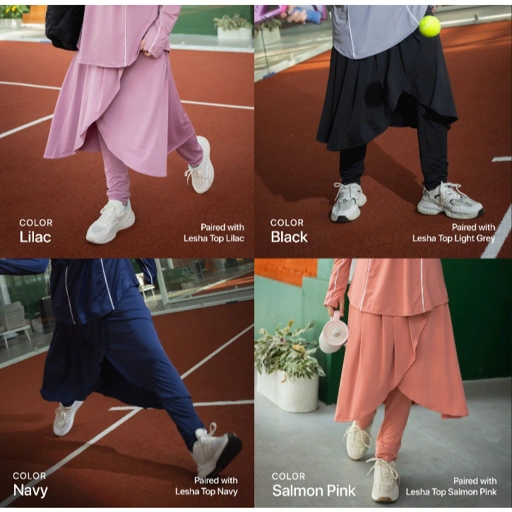Lesha Rok Celana Olahraga Muslimah - Skirt Pants Midi Lycra Flexora