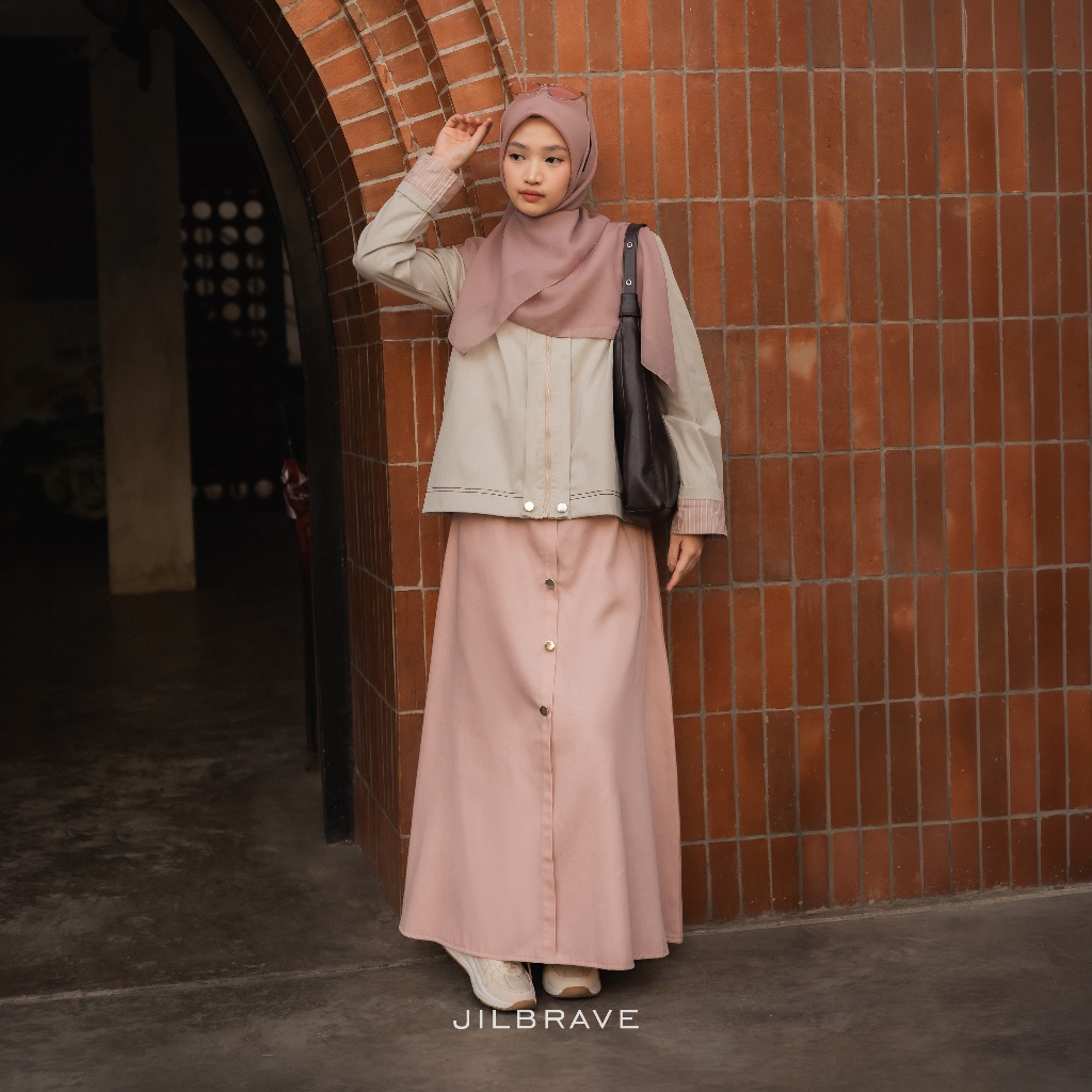 Dena Dress 2 in 1 Set Outer Gamis Wanita Boyish Casual Daily
