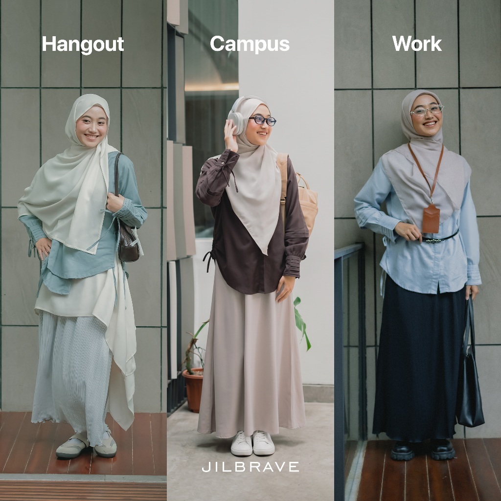 Camelia Blouse Kemeja Wanita Polos Cotton Lengan Balon Modest Semi Formal Kerja Kuliah
