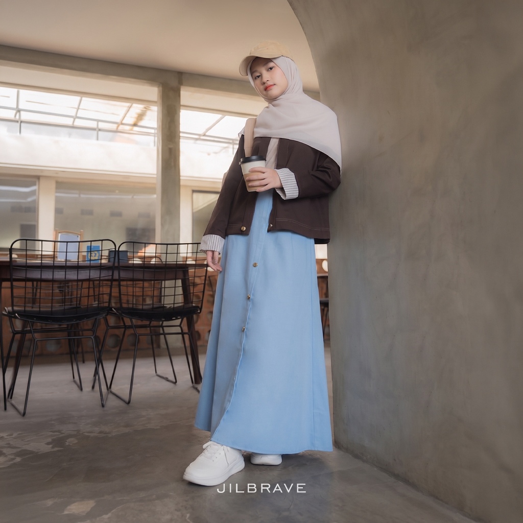 Dena Dress 2 in 1 Set Outer Gamis Wanita Boyish Casual Daily