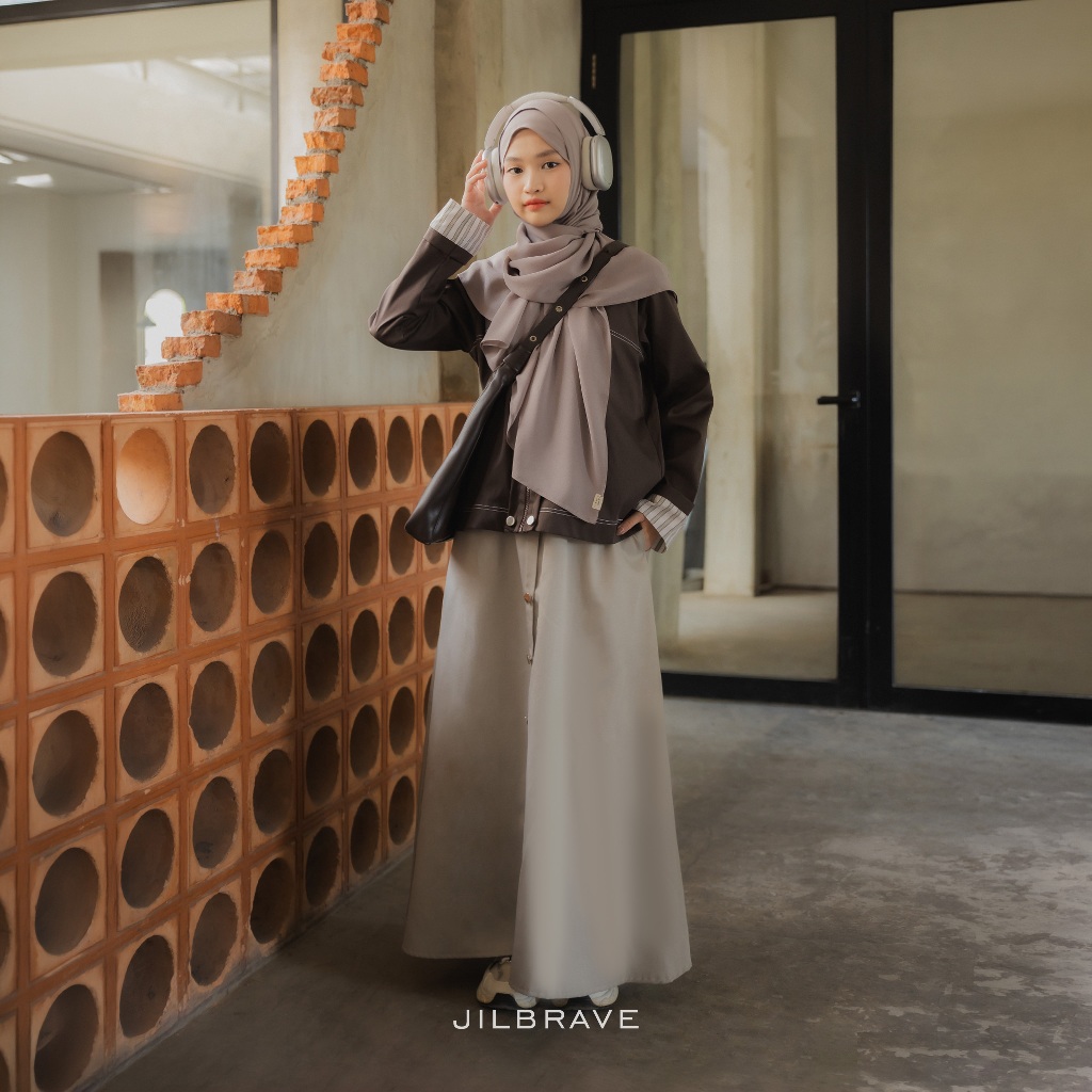 Dena Dress 2 in 1 Set Outer Gamis Wanita Boyish Casual Daily