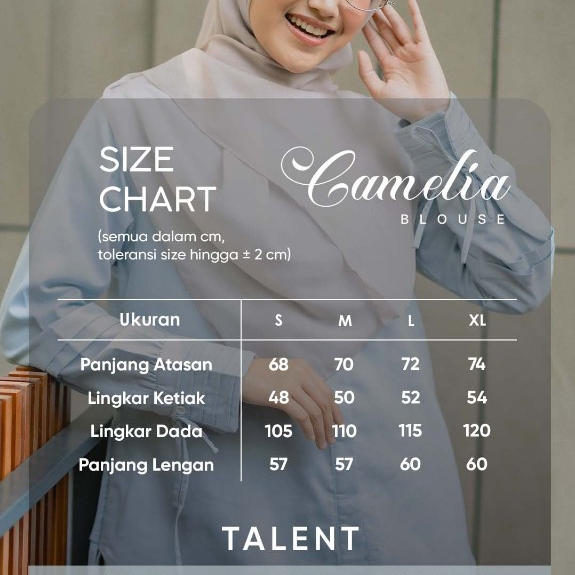 Camelia Blouse Kemeja Wanita Polos Cotton Lengan Balon Modest Semi Formal Kerja Kuliah