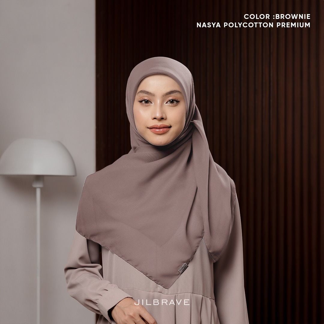 JILBRAVE Nasya Polycotton Premium Hijab Square (Hijab Segiempat Polycotton) phasmina