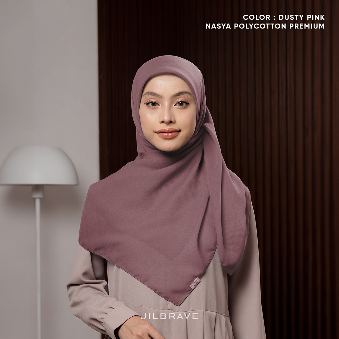JILBRAVE Nasya Polycotton Premium Hijab Square (Hijab Segiempat Polycotton) phasmina