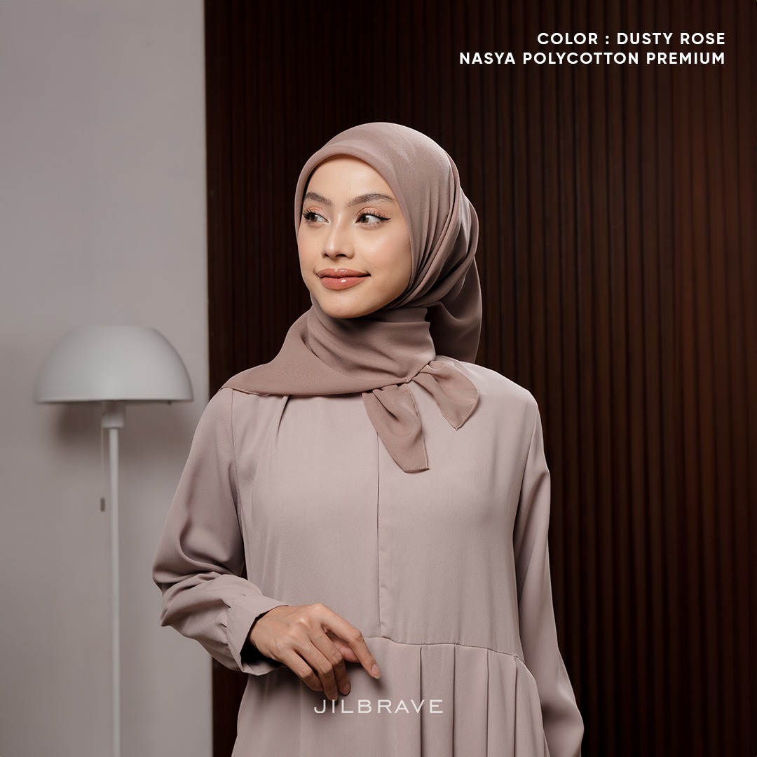 JILBRAVE Nasya Polycotton Premium Hijab Square (Hijab Segiempat Polycotton) phasmina