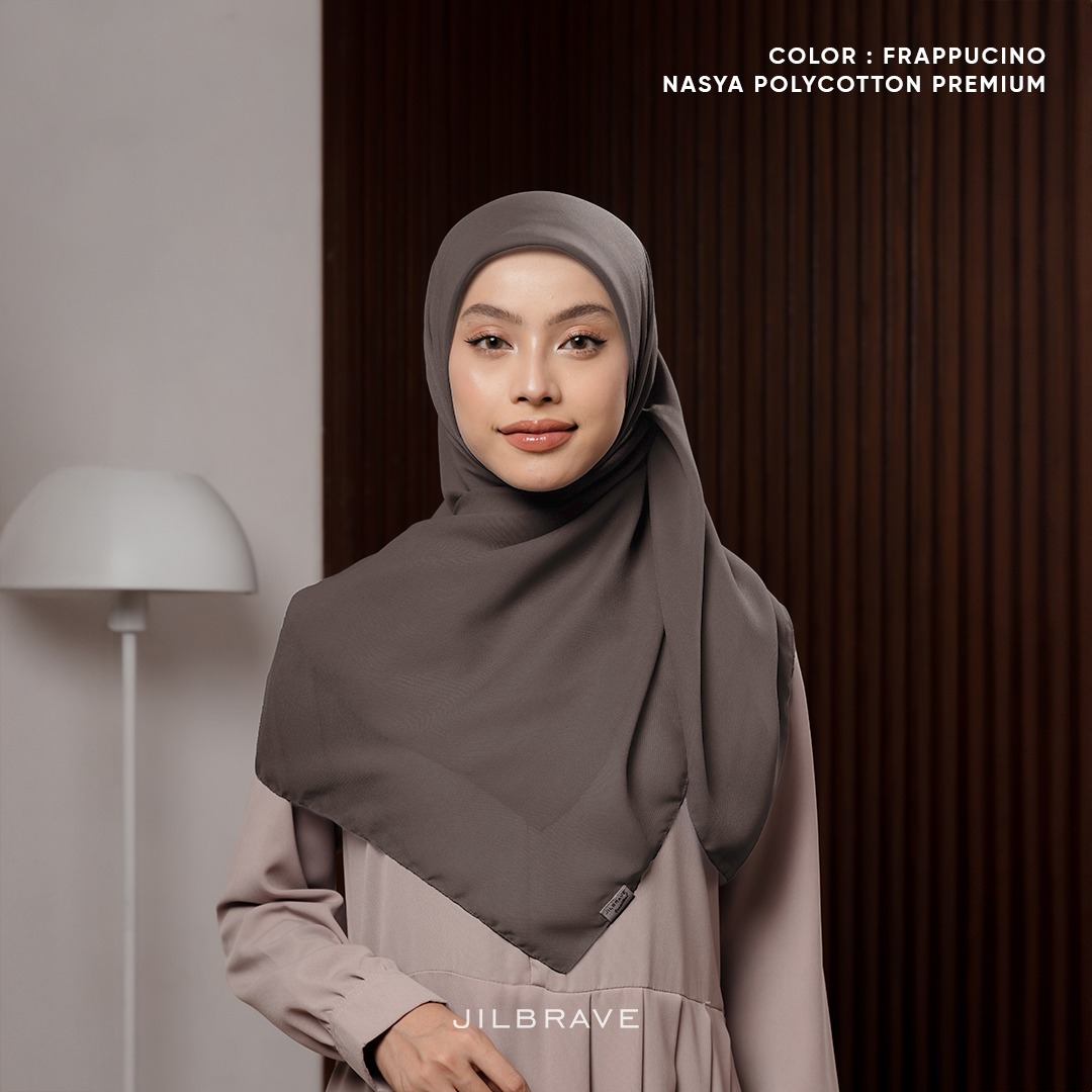 JILBRAVE Nasya Polycotton Premium Hijab Square (Hijab Segiempat Polycotton) phasmina