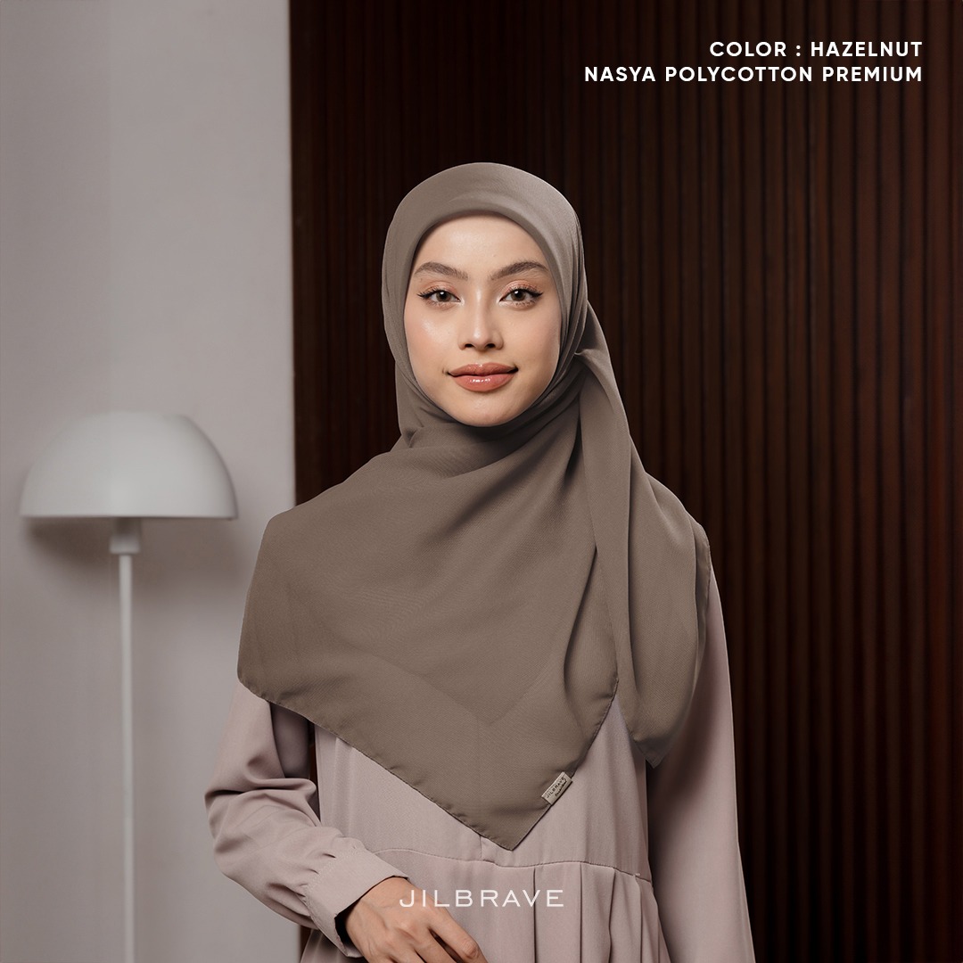 JILBRAVE Nasya Polycotton Premium Hijab Square (Hijab Segiempat Polycotton) phasmina