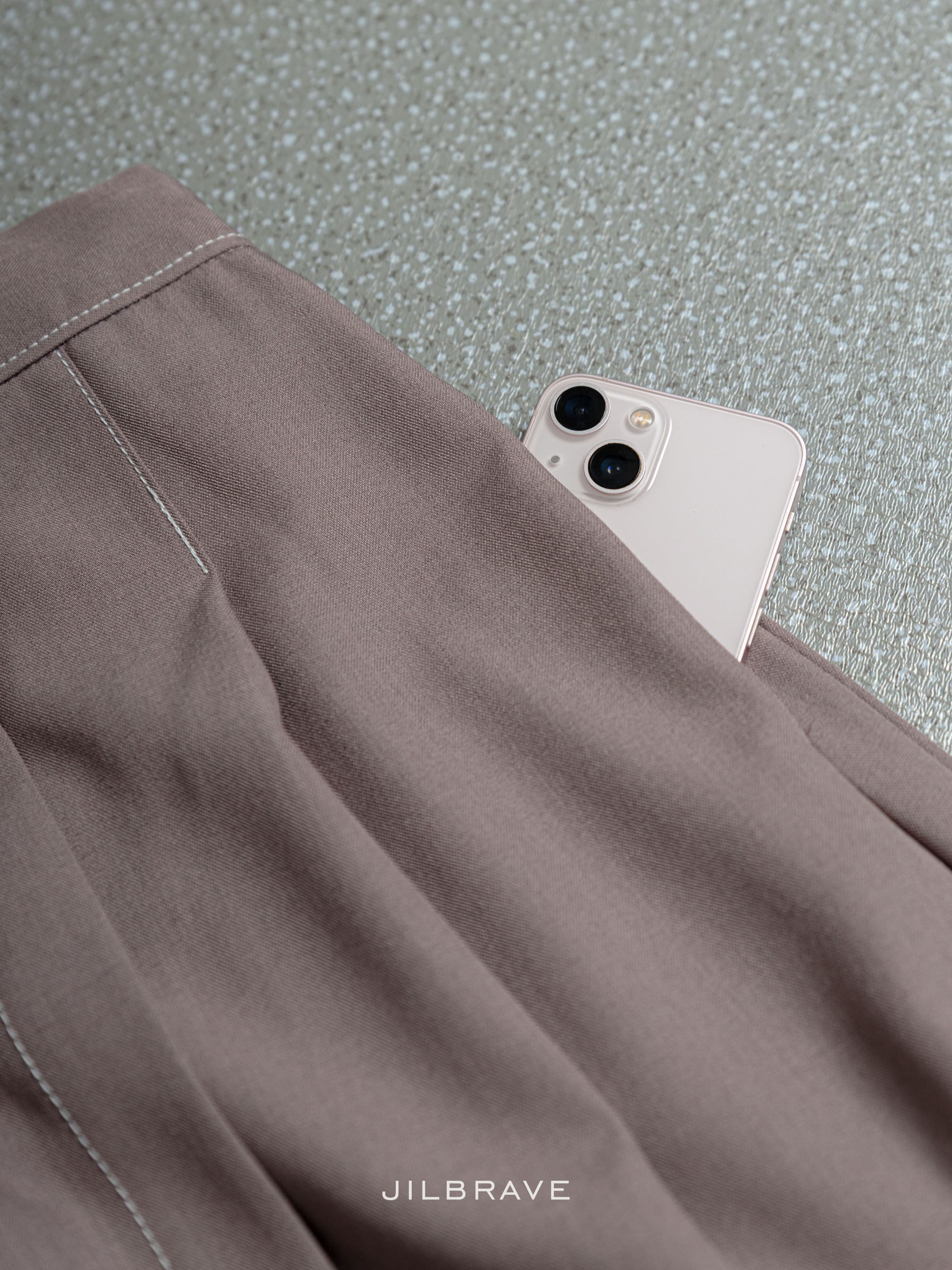 JILBRAVE Kiky Skirt Rok A-Line Aksen Benang Kontras Basic Skirt Casual Elegant