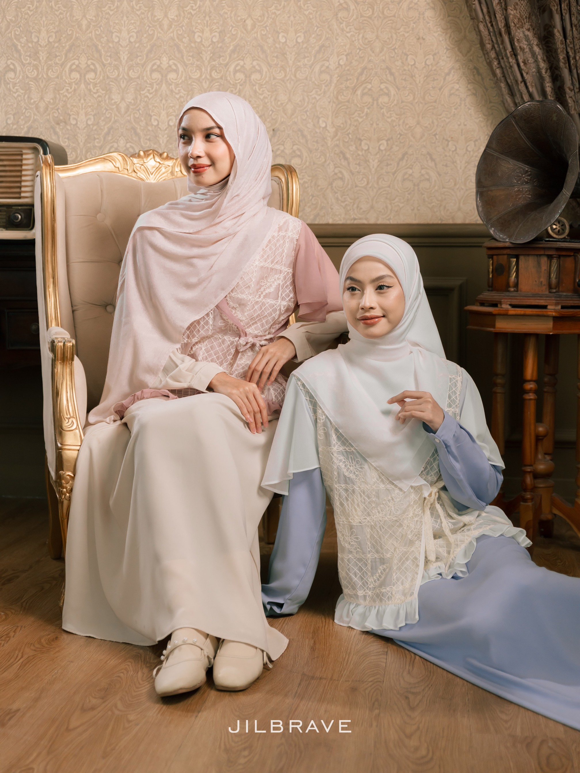 Keelia Dress Gamis Set Outer Kondangan Muslimah Feminine Elegant