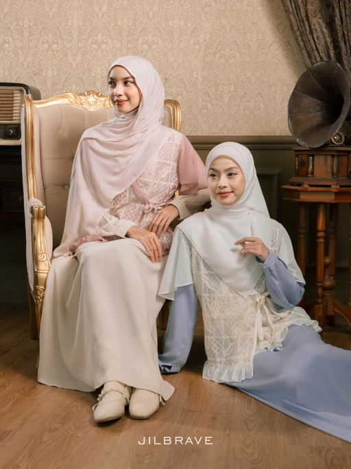 Image of Keelia Dress Gamis Set Outer Kondangan Muslimah Feminine Elegant