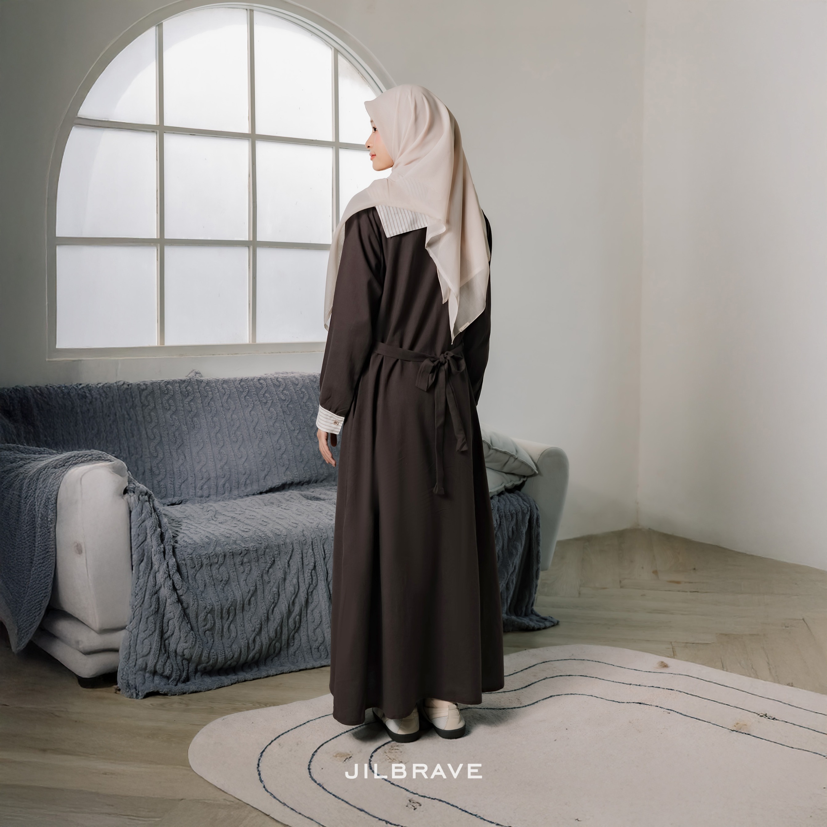 JILBRAVE Silmy Dress Gamis Modest Casual Semi Formal Loose A-Line Katun