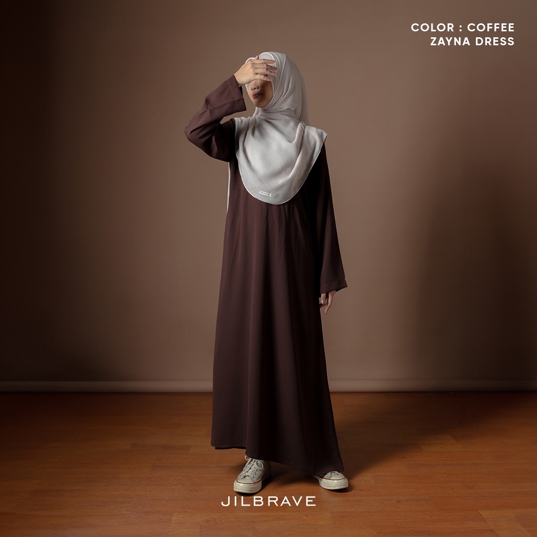 JILBRAVE Zayna Dress Wanita Gamis Basic Plain Simple