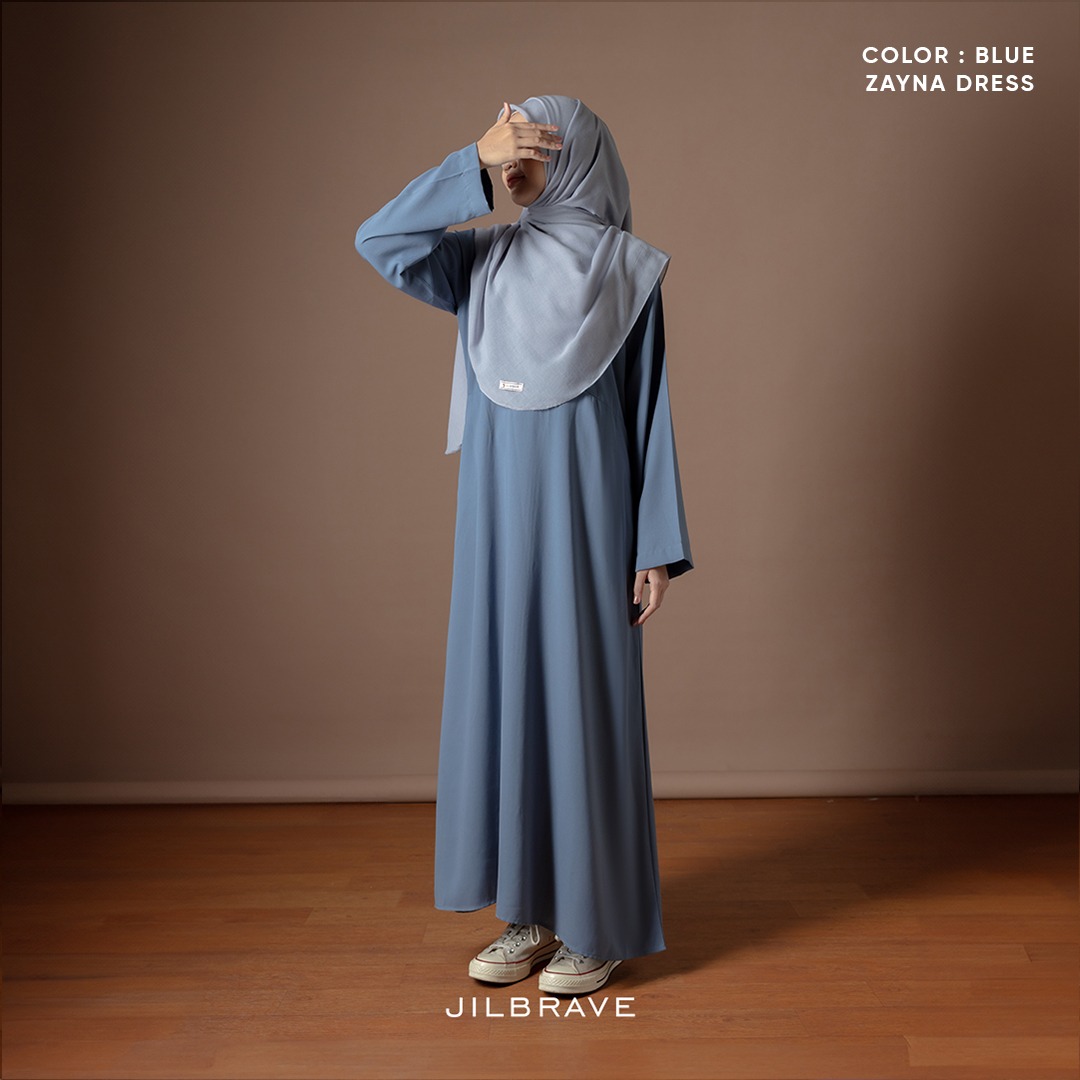JILBRAVE Zayna Dress Wanita Gamis Basic Plain Simple