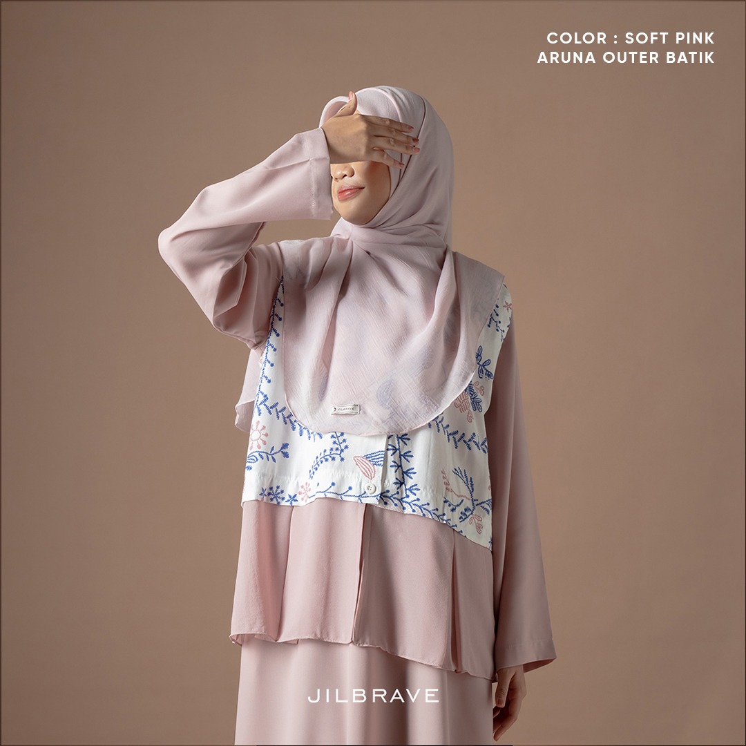 JILBRAVE Aruna Outer Batik Wanita Muslimah Sleeveless Elegan