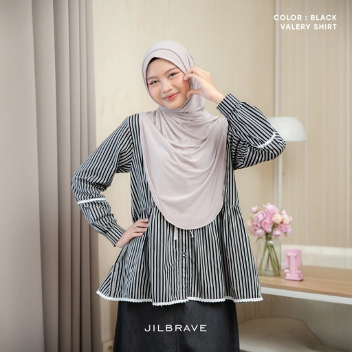 Image of Valery Shirt - Kemeja Stripe Lengan Panjang Casual Feminine
