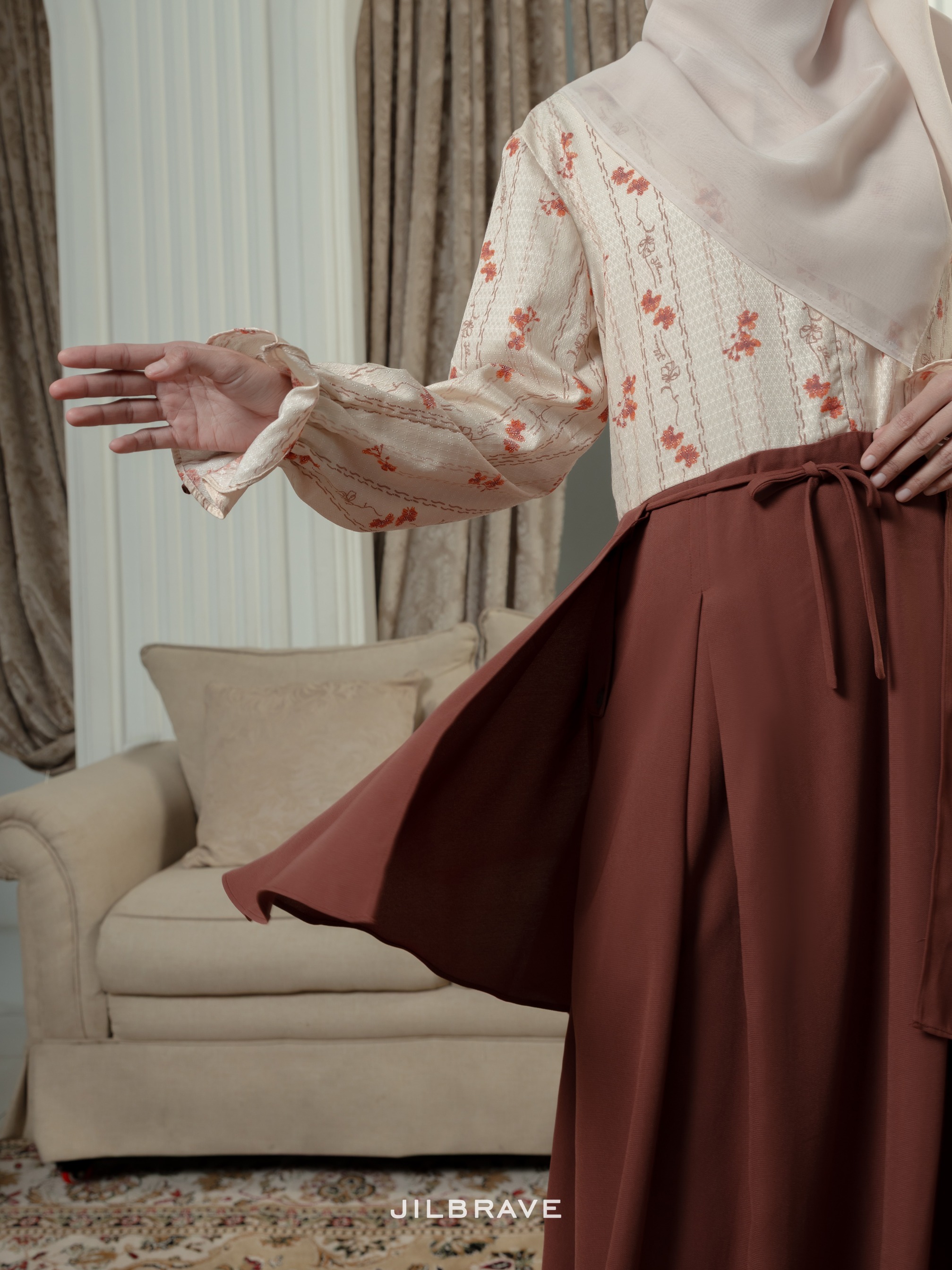 Jenna Dress Gamis Wanita 4 in 1 Look Motif TENCEL™ Premium