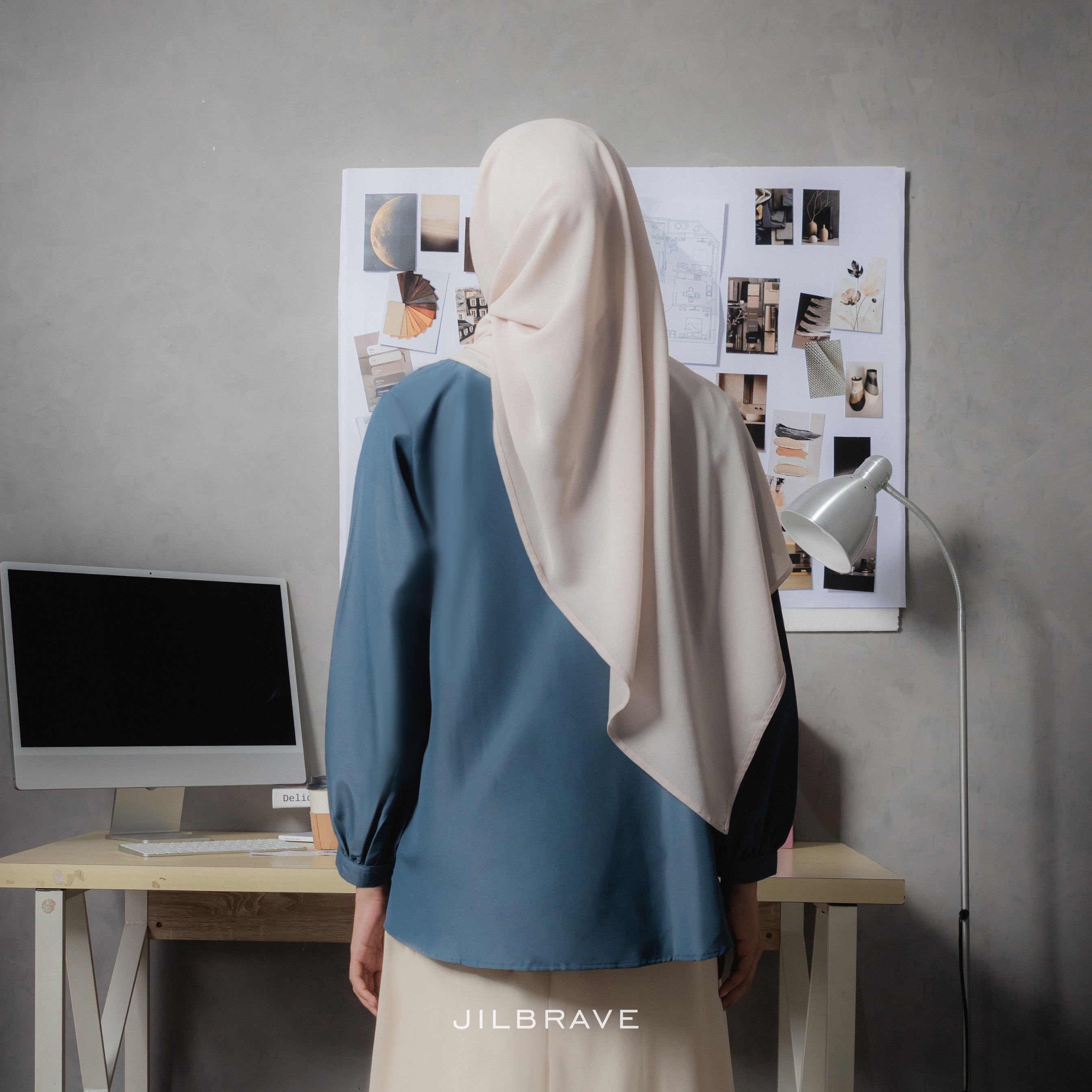 JILBRAVE Rina Blouse Kemeja Wanita Korean Style Basic Polos Poplin Silk